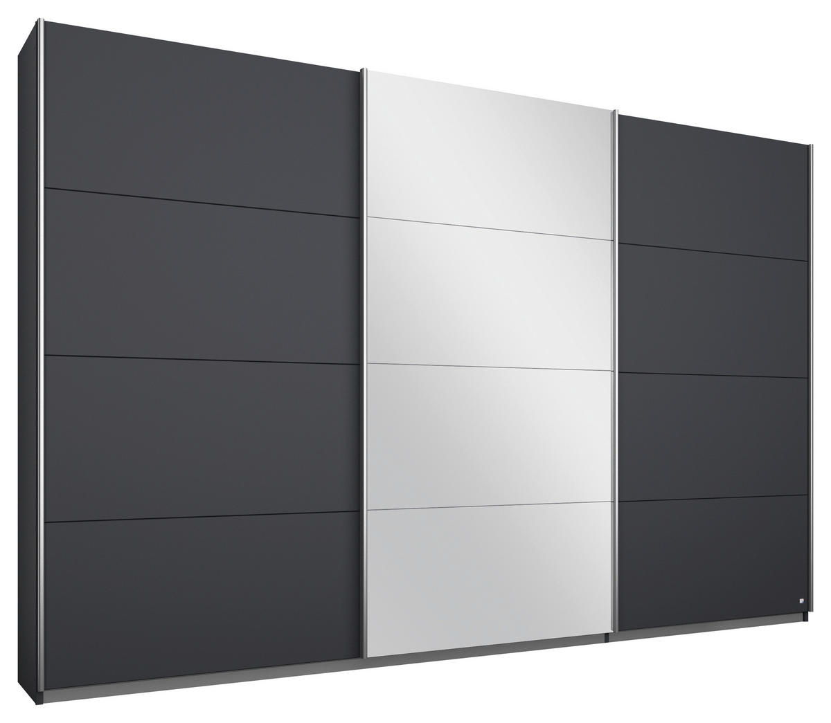 SCHWEBETÜRENSCHRANK 271/210/62 cm 3-türig Grau  - Alufarben/Grau, MODERN, Holzwerkstoff/Metall (271/210/62cm) - Luca Bessoni