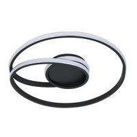 DECKENLEUCHTE 45/8 cm  - Schwarz, Trend, Kunststoff/Metall (45/8cm) - Collett's Monde