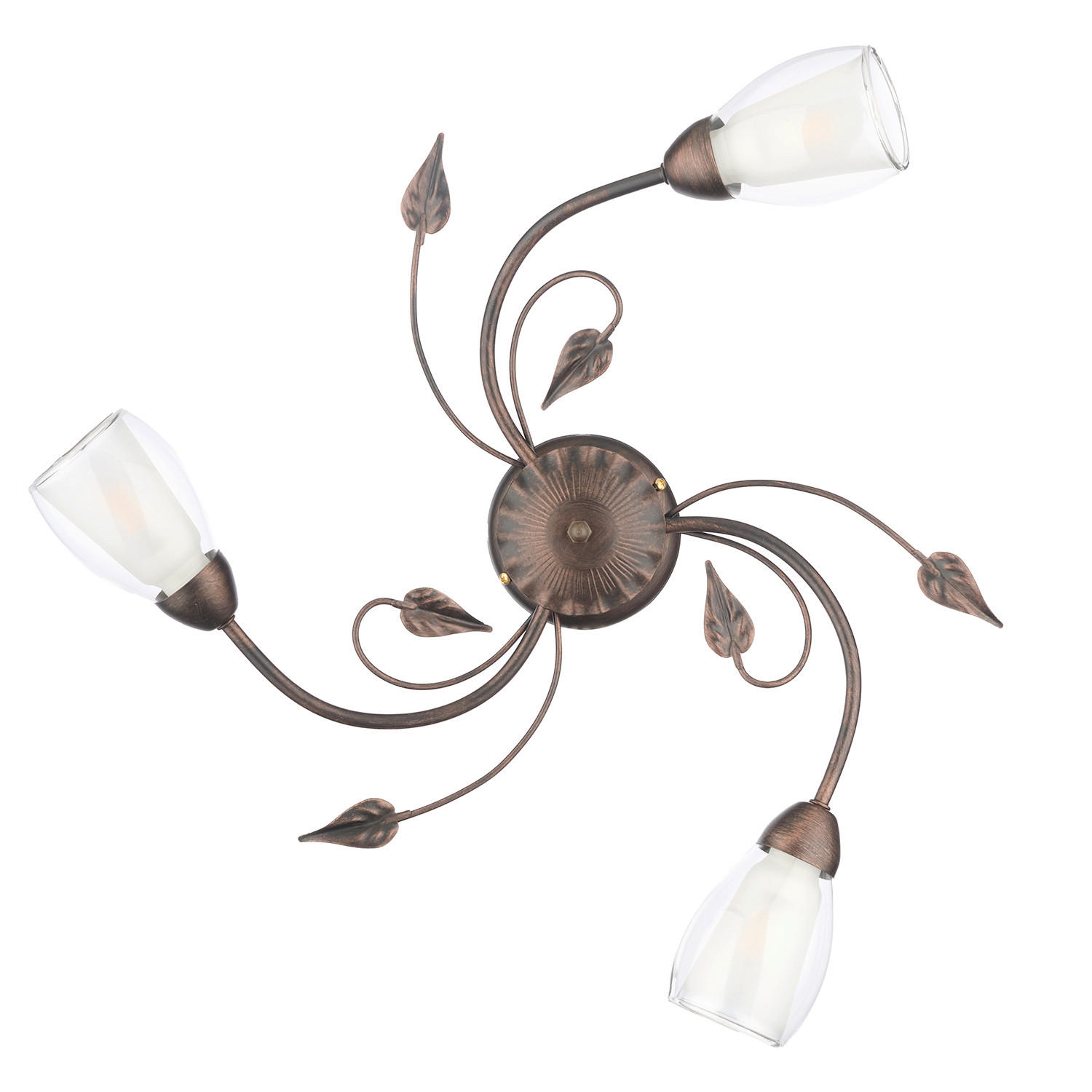 DECKENLEUCHTE  50/20 cm    - Bronzefarben, KONVENTIONELL, Glas/Metall (50/20cm)