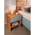 POLSTERBETT Matratze, Lattenrost, Bettkasten Buchefarben, Mintgrün 180/200 cm  - Buchefarben/Weiß, Design, Holz/Textil (180/200cm) - Valnatura