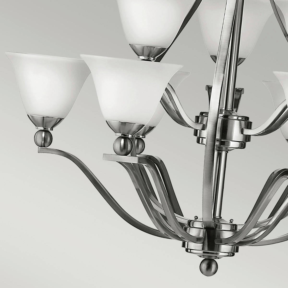 KRONLEUCHTER 88.9/107.5 cm    - Nickelfarben, Basics, Glas/Metall (88.9/107.5cm) - Elstead Lighting