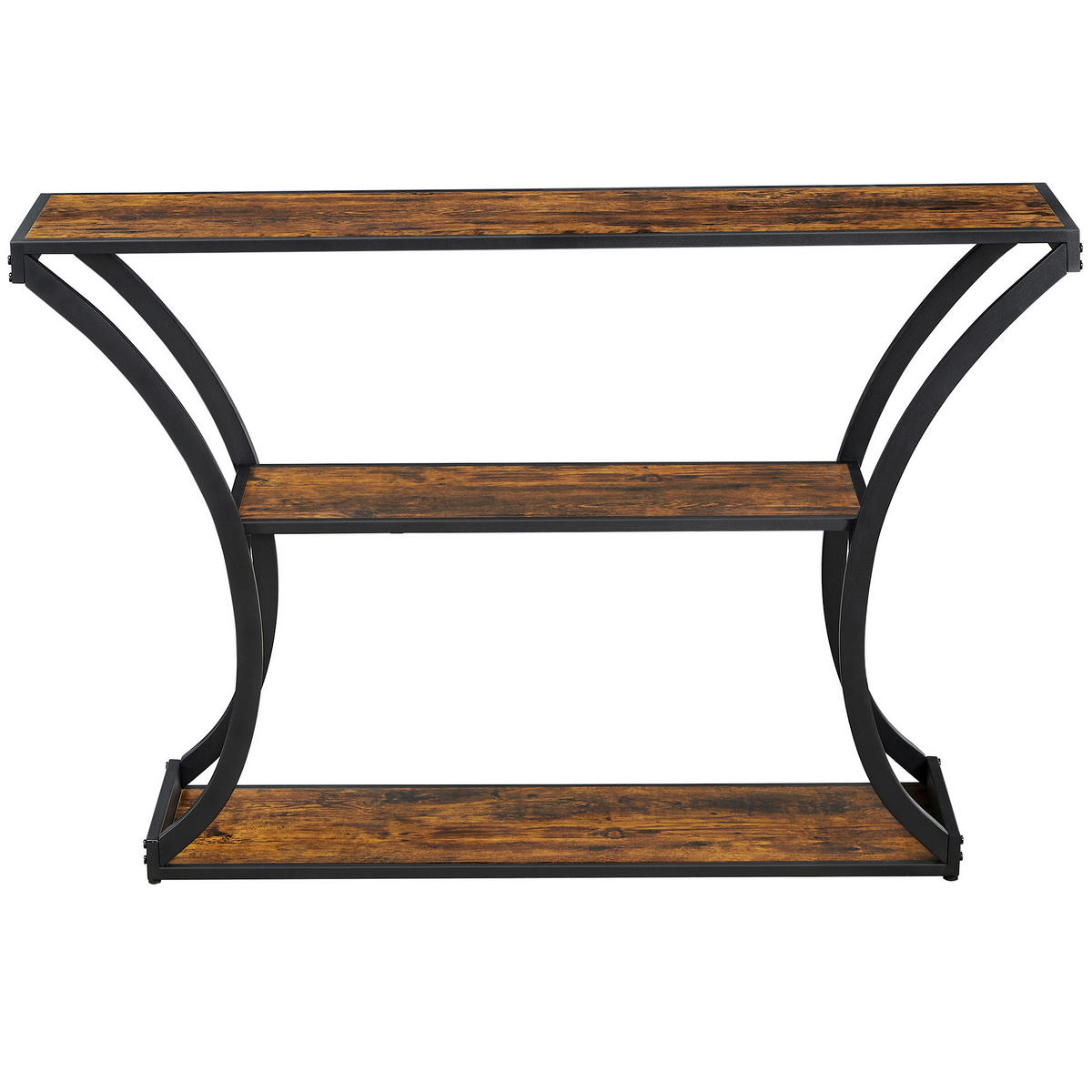 KONSOLENTISCH in Holz, Metall 120/30/80 cm    - Schwarz/Braun, Natur, Holz/Metall (120/30/80cm) - Boxxx