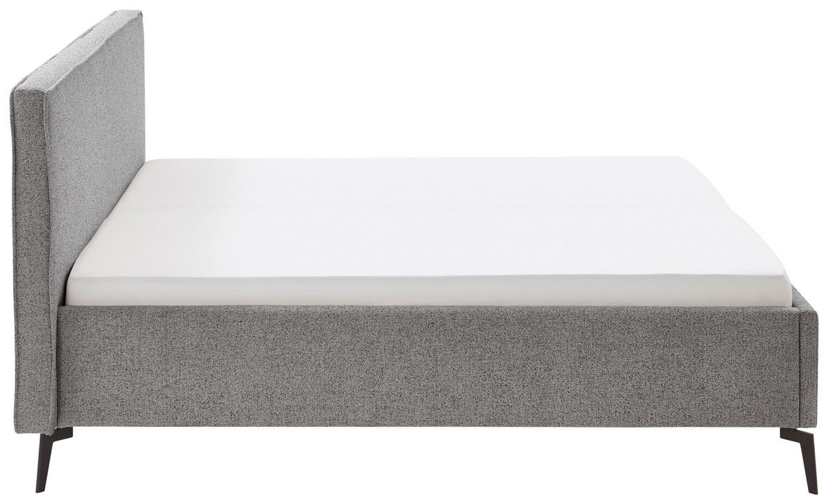 POLSTERBETT 180/200 cm  in Grau  - Birkefarben/Buchefarben, Design, Holz/Textil (180/200cm) - home24