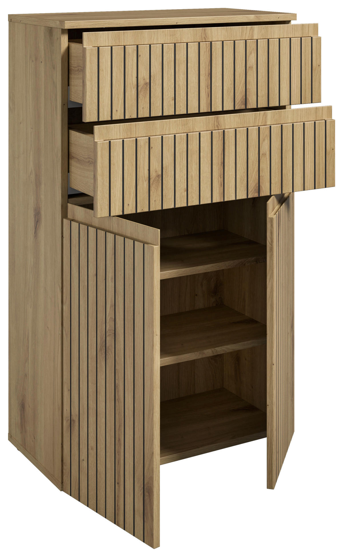 MIDISCHRANK 60/100/31 cm  - Schwarz/Eiche Artisan, MODERN, Holzwerkstoff/Kunststoff (60/100/31cm) - MID.YOU