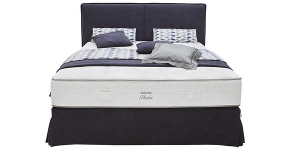 BOXSPRINGBETT 180/200 cm  in Anthrazit  - Anthrazit/Silberfarben, KONVENTIONELL, Textil/Metall (180/200cm) - Ambiente