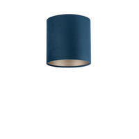 LEUCHTENSCHIRM Velour 20/18 cm   - Silberfarben/Dunkelblau, Basics, Textil/Metall (20/18cm)