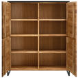 HIGHBOARD Asteiche massiv Eichefarben Einlegeböden  - Eichefarben/Schwarz, Design, Holz/Metall (115/138/39cm) - Linea Natura