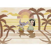 FOTOTAPETE LILO AND STITCH HULA HARMONY  - Gelb, Design, Textil (350/250cm) - Disney