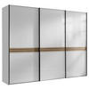 SCHWEBETÜRENSCHRANK in Weiss, Eiche Artisan  - Weiss/Graphitfarben, Design, Glas/Holzwerkstoff (249/222/68cm) - Moderano
