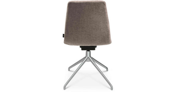 STUHL in Aluminium Velours Metall, Textil - Ecru/Alufarben, Design, Textil/Metall (46/81,5-84,5/55cm) - Johann Jakob