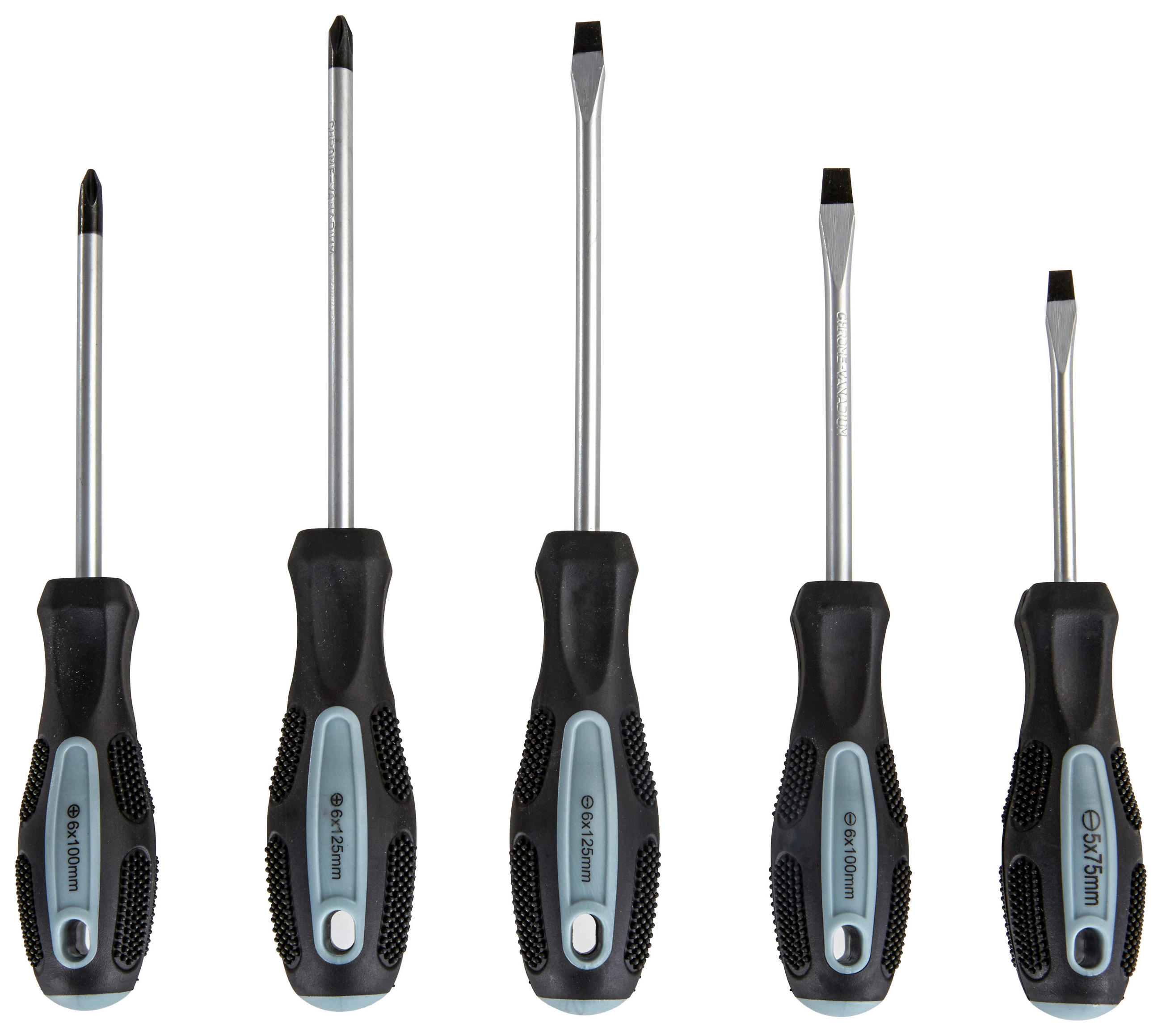 Schraubendreher-set Fabius 5--Teilig. Aus Crv-Stahl