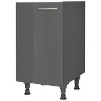 SPÜLENUNTERSCHRANK 45/87/56 cm  in Schieferfarben  - Schieferfarben/Edelstahlfarben, MODERN, Holzwerkstoff/Metall (45/87/56cm) - Nobilia