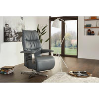 POČIVALNIK,  barve grafita usnje - barve nerjavečega jekla/barve grafita, Design, kovina/usnje (70/113/86cm) - Himolla