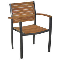 STAPELSESSEL Akazie Aluminium Graphitfarben, Naturfarben  - Graphitfarben/Naturfarben, MODERN, Holz/Metall (61/84/42cm) - Gardenson