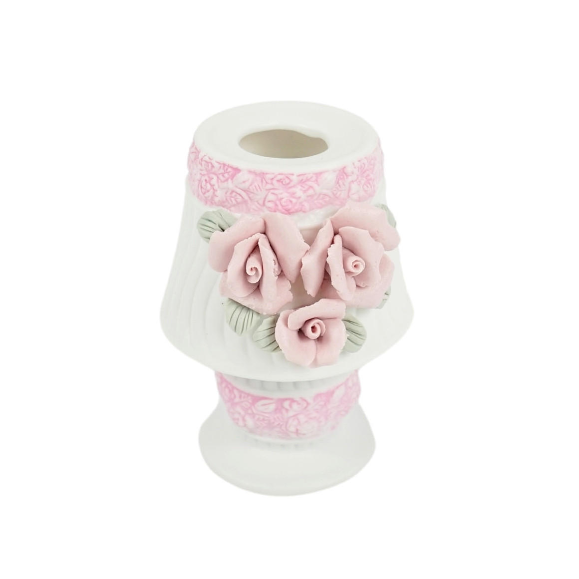 SVIJEĆNJAK  keramika   - svijetlo ružičasta/bijela, Basics, keramika (11/8/9cm)