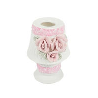 SVEČNIK - bela/svetlo roza, Basics, keramika (11/8/9cm)