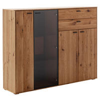 HIGHBOARD Nairobi  in 158/122/37 cm  - Wildeiche/Anthrazit, Design, Glas/Holz (158/122/37cm) - MID.YOU