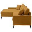 ECKSOFA  in Cord Currygelb  173/280 cm  - Currygelb/Schwarz, KONVENTIONELL, Textil/Metall (173/280cm) - Hom`in