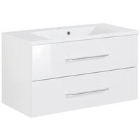 WASCHTISCHKOMBI 90 cm  - Alufarben/Weiß, MODERN, Holzwerkstoff/Kunststoff (90cm) - MID.YOU