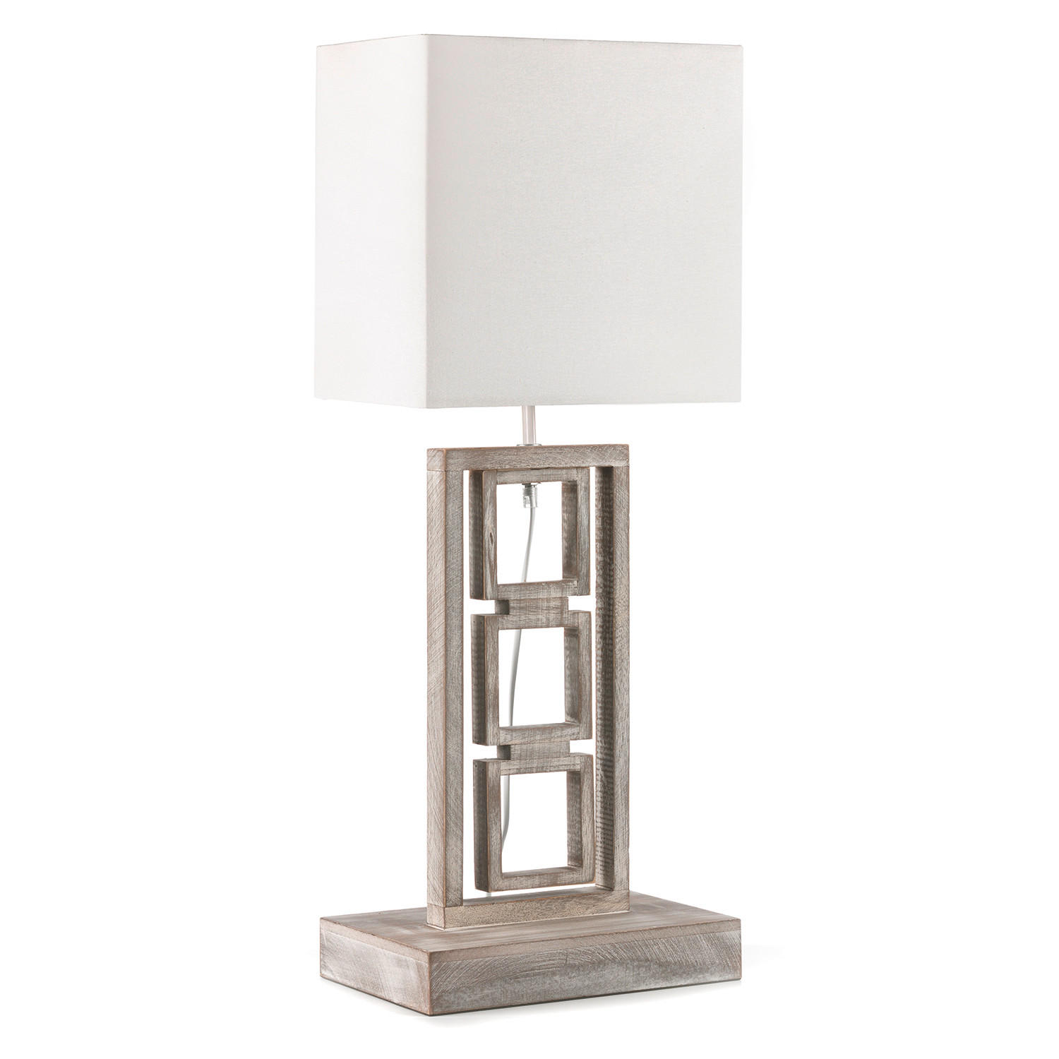 TISCHLEUCHTE 30/20/75 cm   - Grau, Design, Holz/Textil (30/20/75cm)