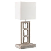 TISCHLEUCHTE 30/20/75 cm   - Grau, Design, Holz/Textil (30/20/75cm)