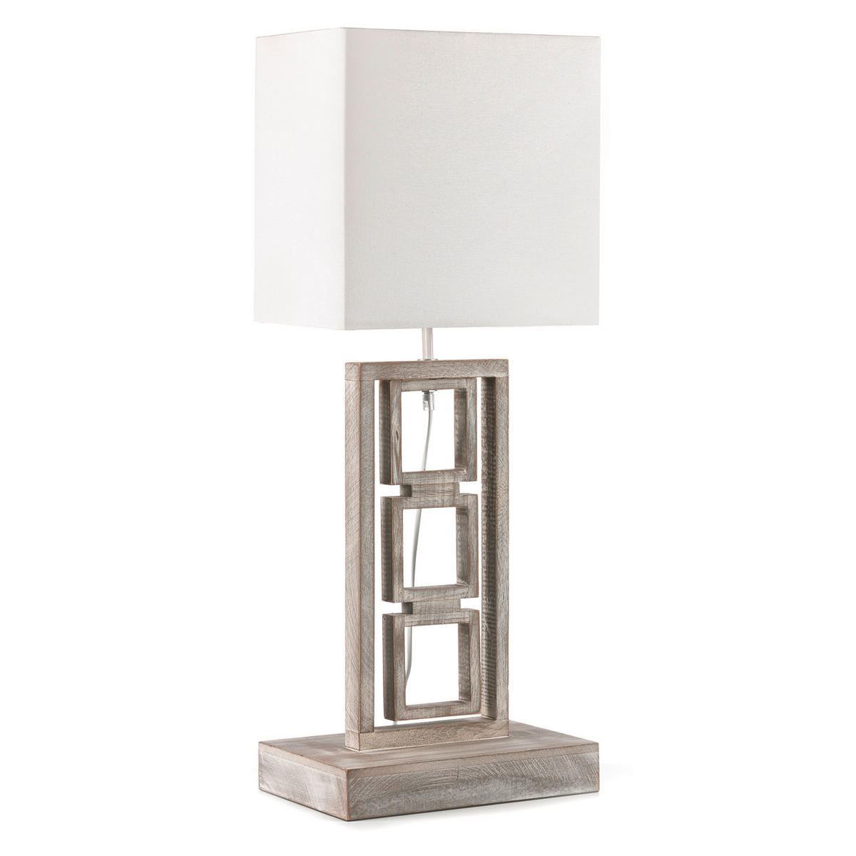 TISCHLEUCHTE 30/20/75 cm   - Grau, Design, Holz/Textil (30/20/75cm)