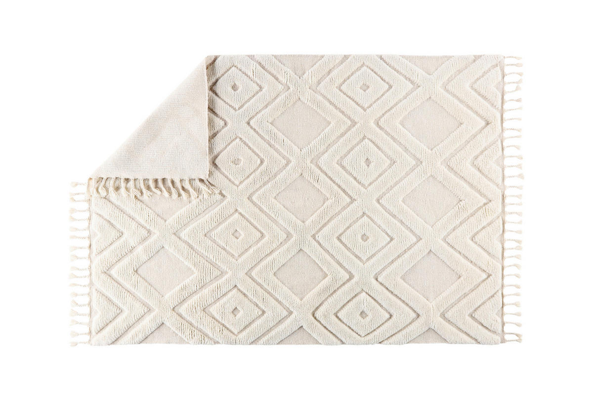 FLACHWEBETEPPICH 160/230 cm Weiß  - Weiß, LIFESTYLE, Textil (160/230cm) - P & B