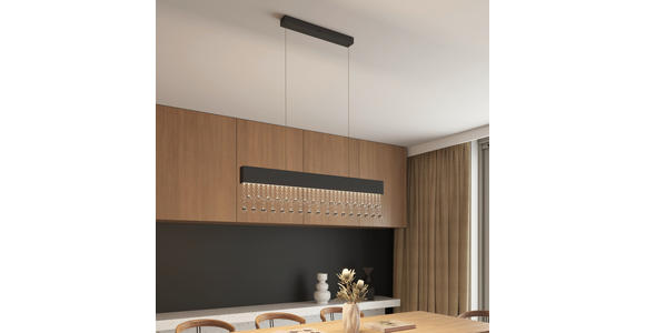 LED-HÄNGELEUCHTE 100/7/120 cm  - Transparent, Design, Glas/Metall (100/7/120cm) - Novel