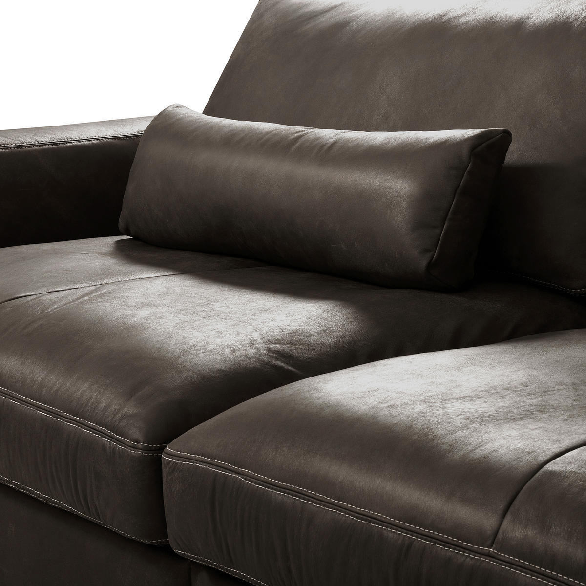 3-SITZER-SOFA  in Echtleder Fango   - Fango/Beige, Design, Leder/Kunststoff (300/85/123cm) - Livetastic