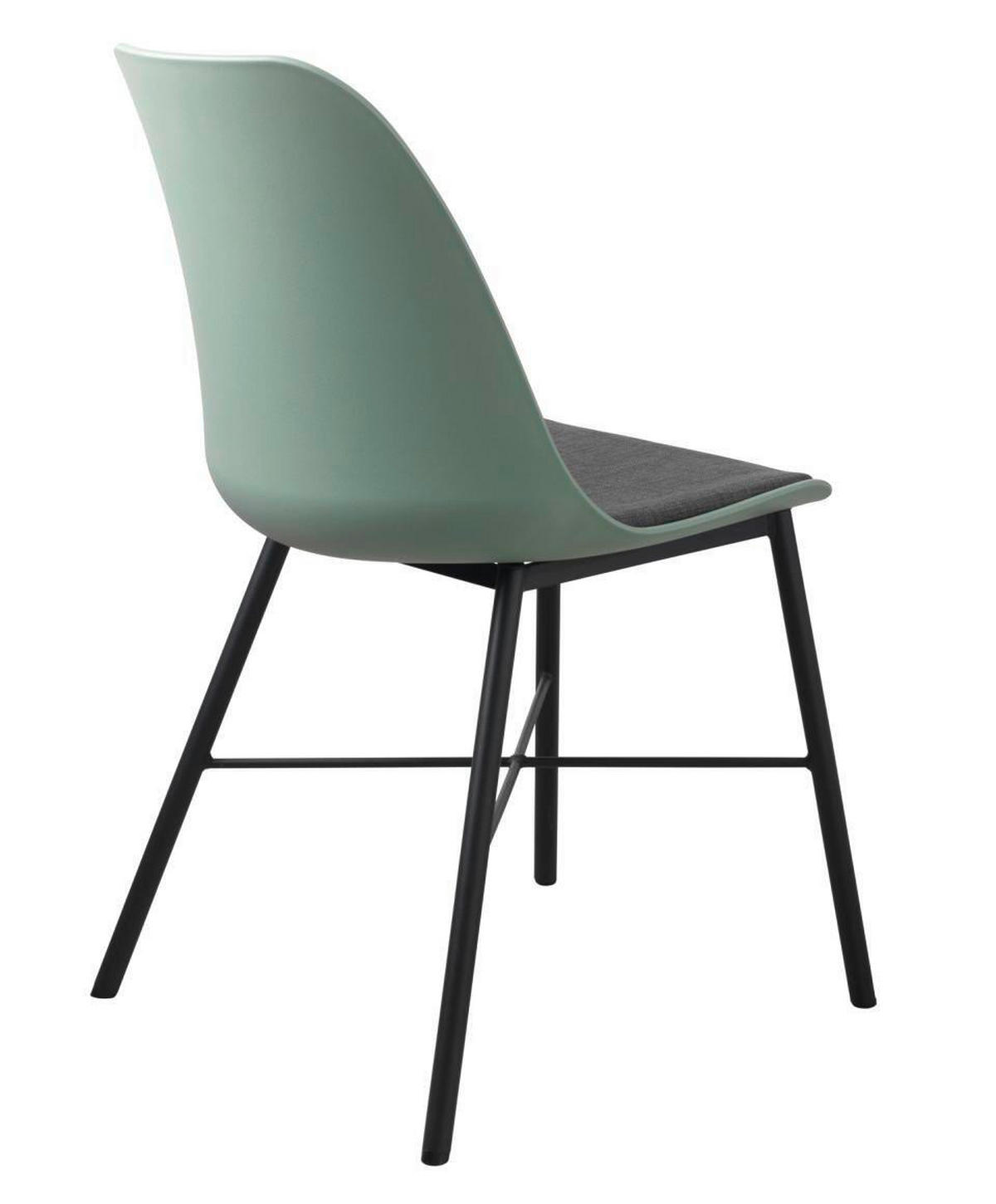 STUHL-SET 2 Stück  in matt  - Schwarz/Hellgrün, MODERN, Kunststoff/Textil (47/83/54cm) - Livetastic