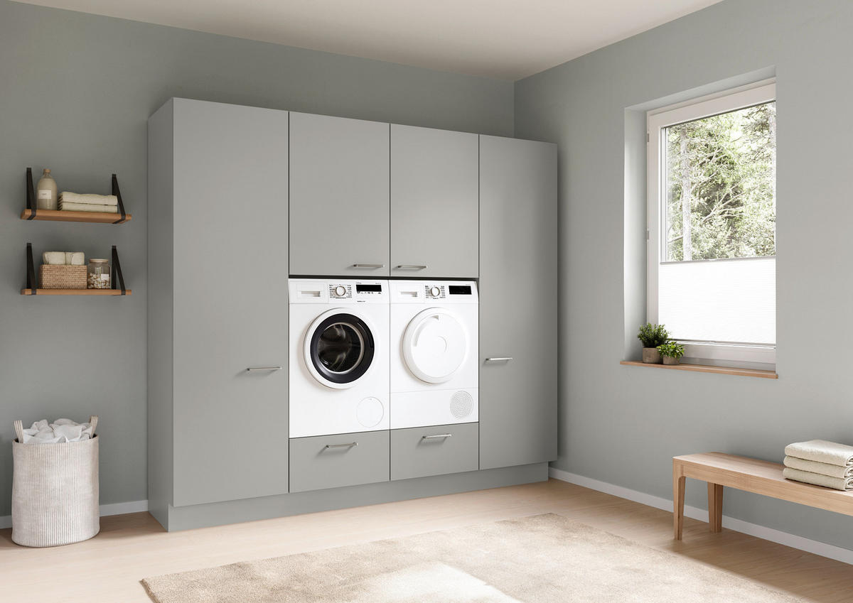 HAUSWIRTSCHAFTSRAUM Touch 240/216,6/58,2 cm Grau - Grau, MODERN, Holzwerkstoff (240/216,6/58,2cm) - Nobilia