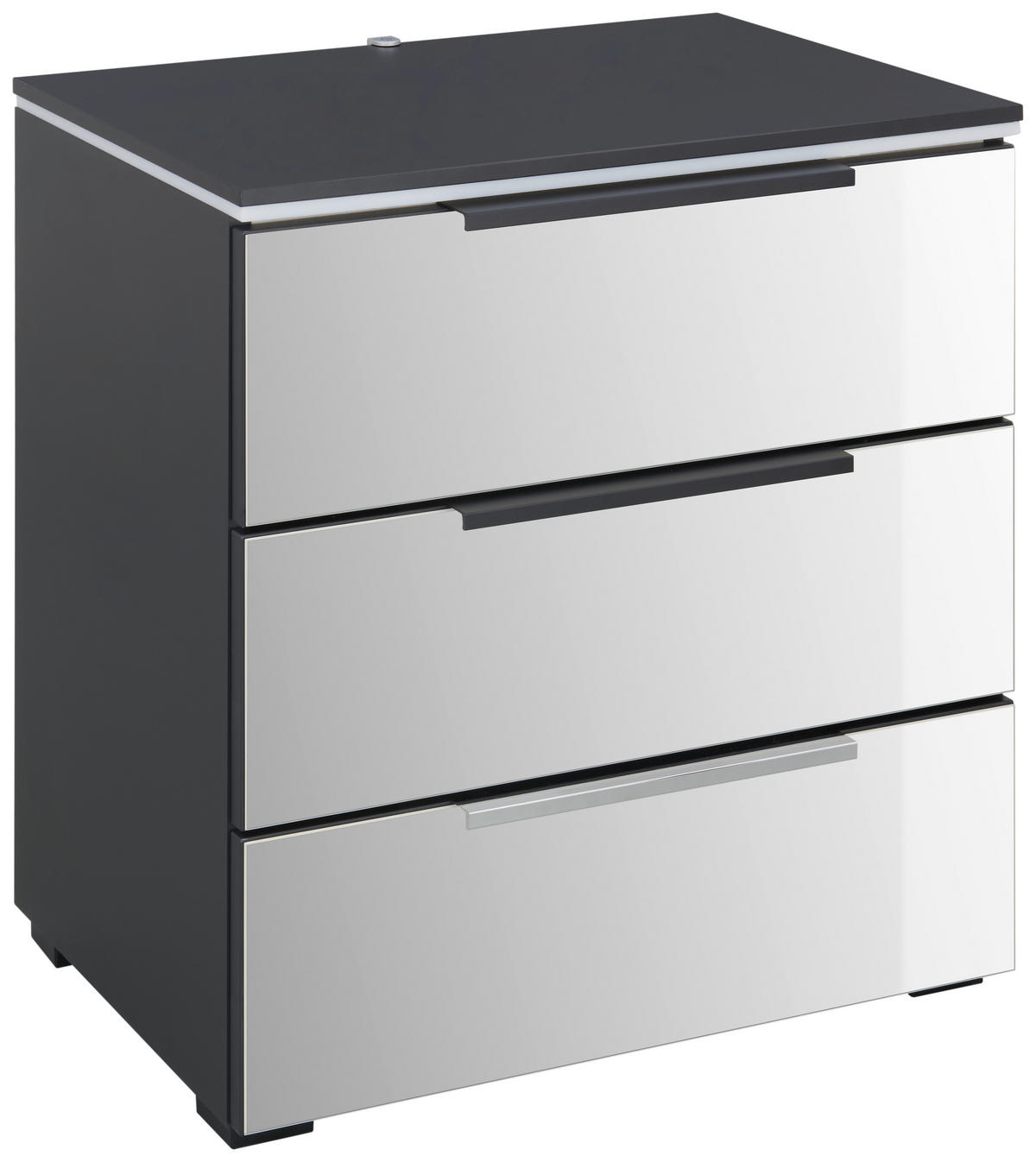 NACHTKÄSTCHEN 61/64/41 cm  in Schwarz, Champagner  - Champagner/Schwarz, Design, Glas/Holzwerkstoff (61/64/41cm) - Novel