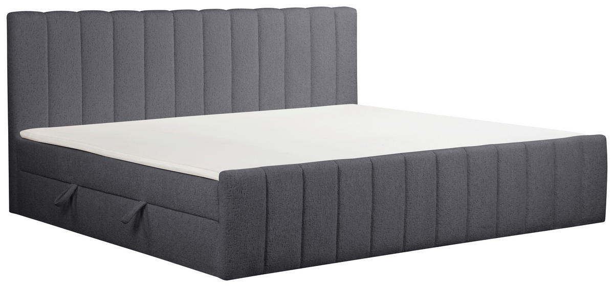 FAMILIENBETT - Anthrazit/Schwarz, Basics, Kunststoff/Textil (240/200cm) - Chameo