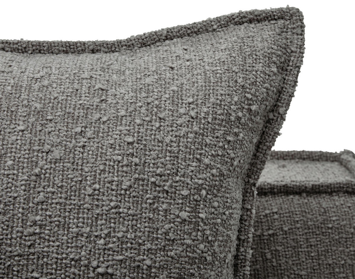 HUSSEN-3-SITZER-SOFA in Bouclé Grau  - Schwarz/Grau, Trend, Kunststoff/Textil (227/92/105cm) - Livetastic