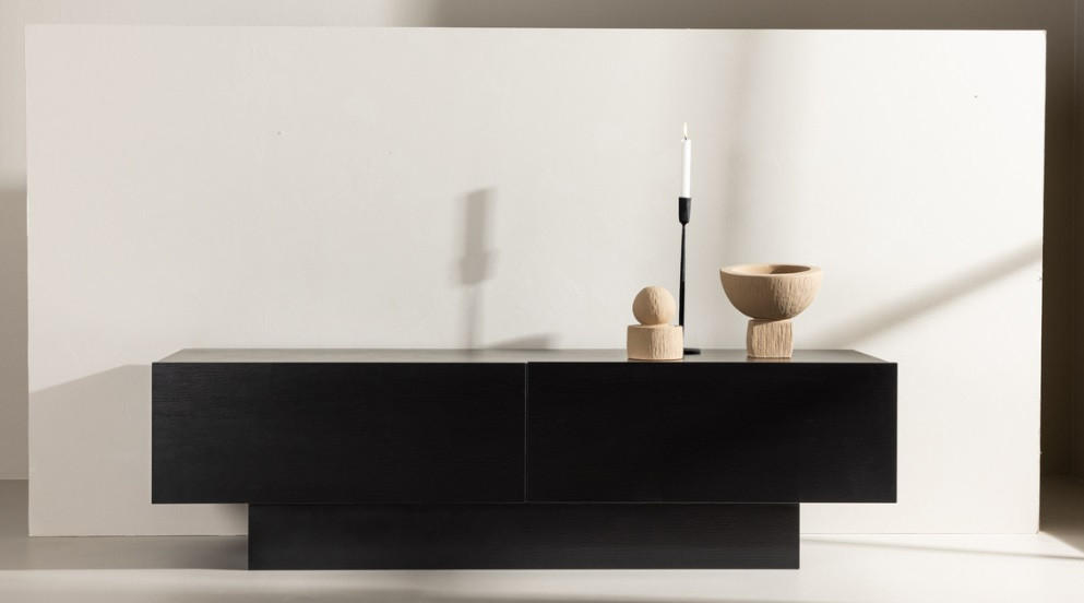 TV-BÄNK 160/45/47 cm  - svart, Design, trämaterial (160/45/47cm) - Best Price