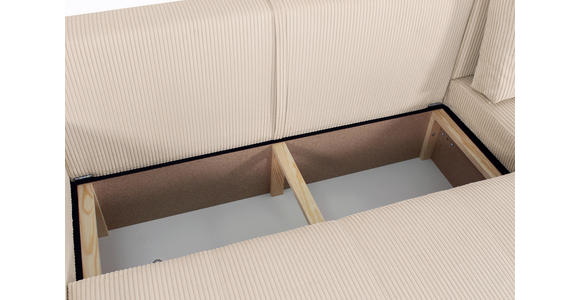 ECKSCHLAFSOFA  mit Cord Beige  - Beige/Schwarz, KONVENTIONELL, Textil (248/146cm) - Xora