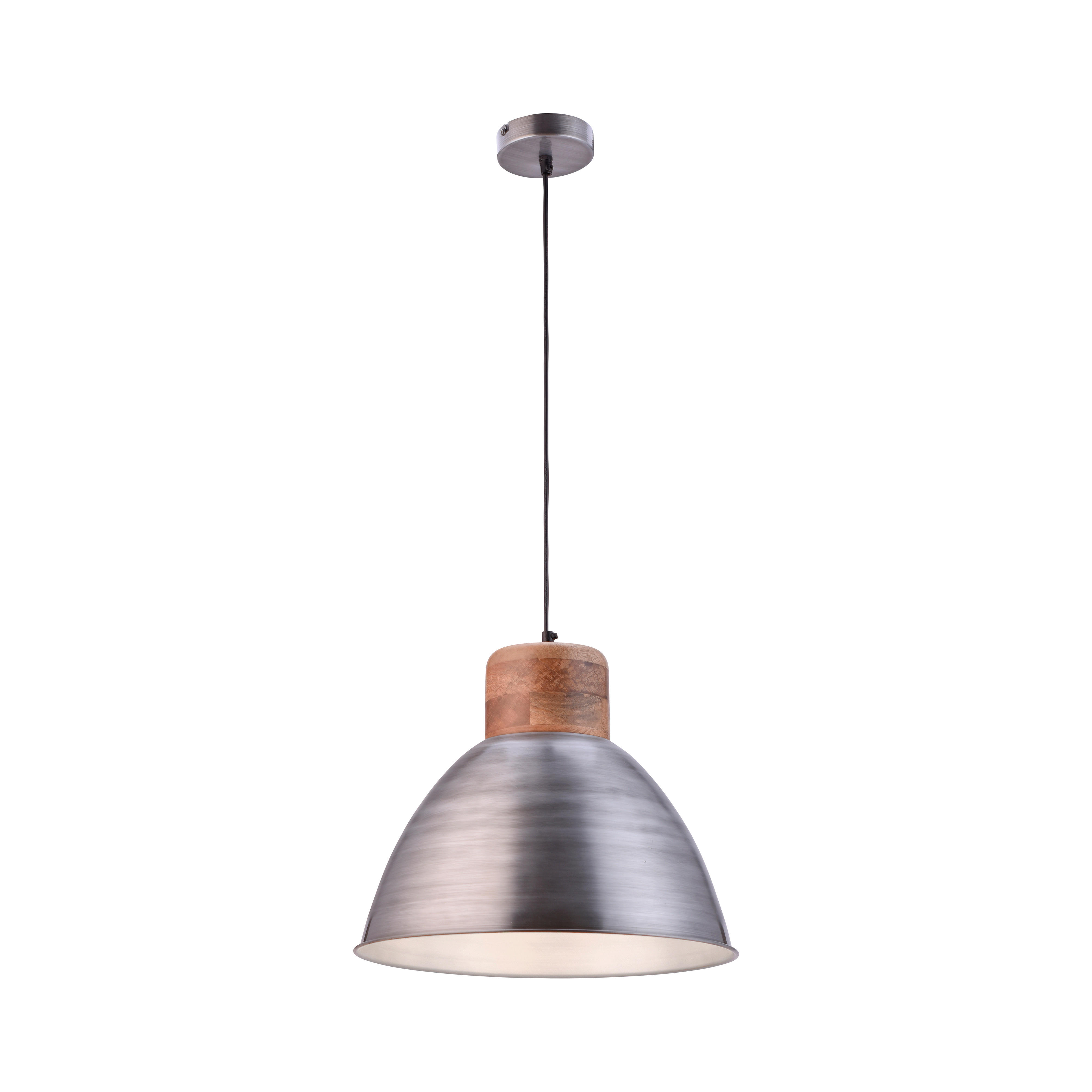 HÄNGELEUCHTE SAMIA  - Silberfarben, Design, Holz/Metall (41/120cm)
