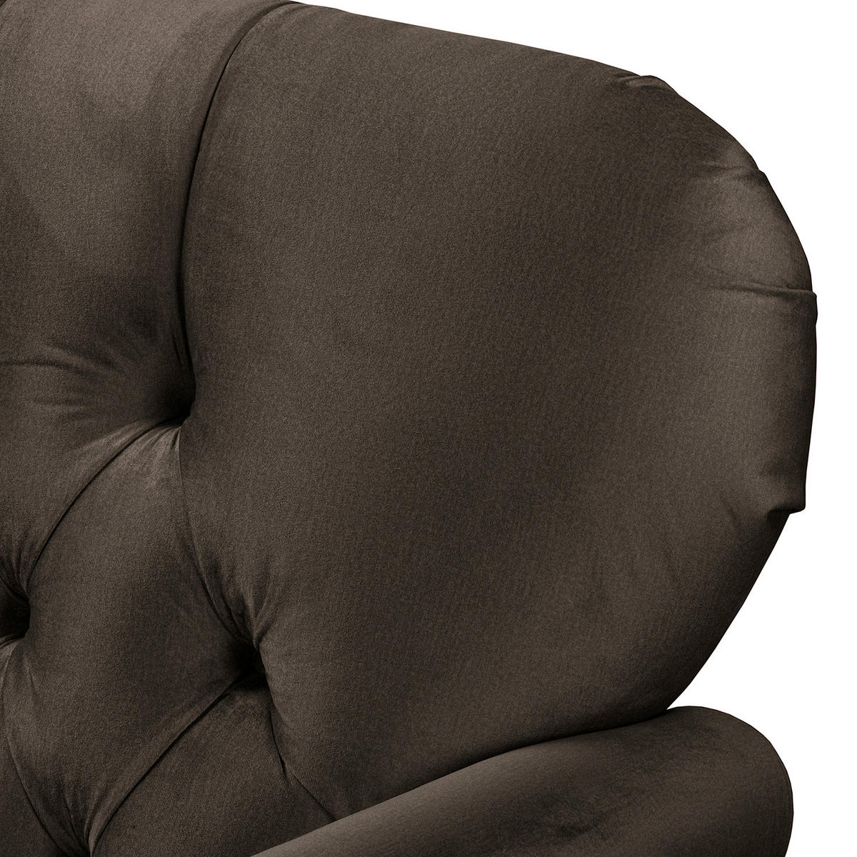 3-SITZER-SOFA Jersey in Velours Dunkelbraun  - Dunkelbraun, Design, Holz/Textil (210/98/95cm) - P & B