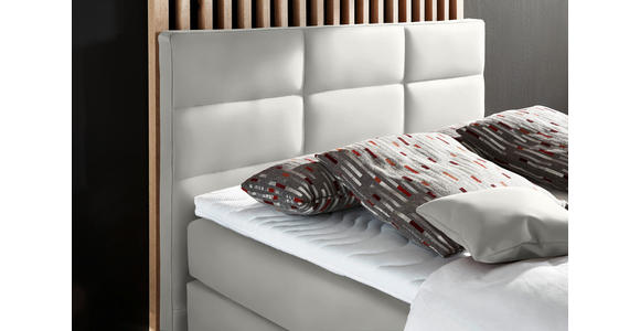 BOXSPRINGBETT 140/200 cm in Weiß - Alufarben/Weiß, KONVENTIONELL, Textil/Metall (140/200cm) - Dieter Knoll