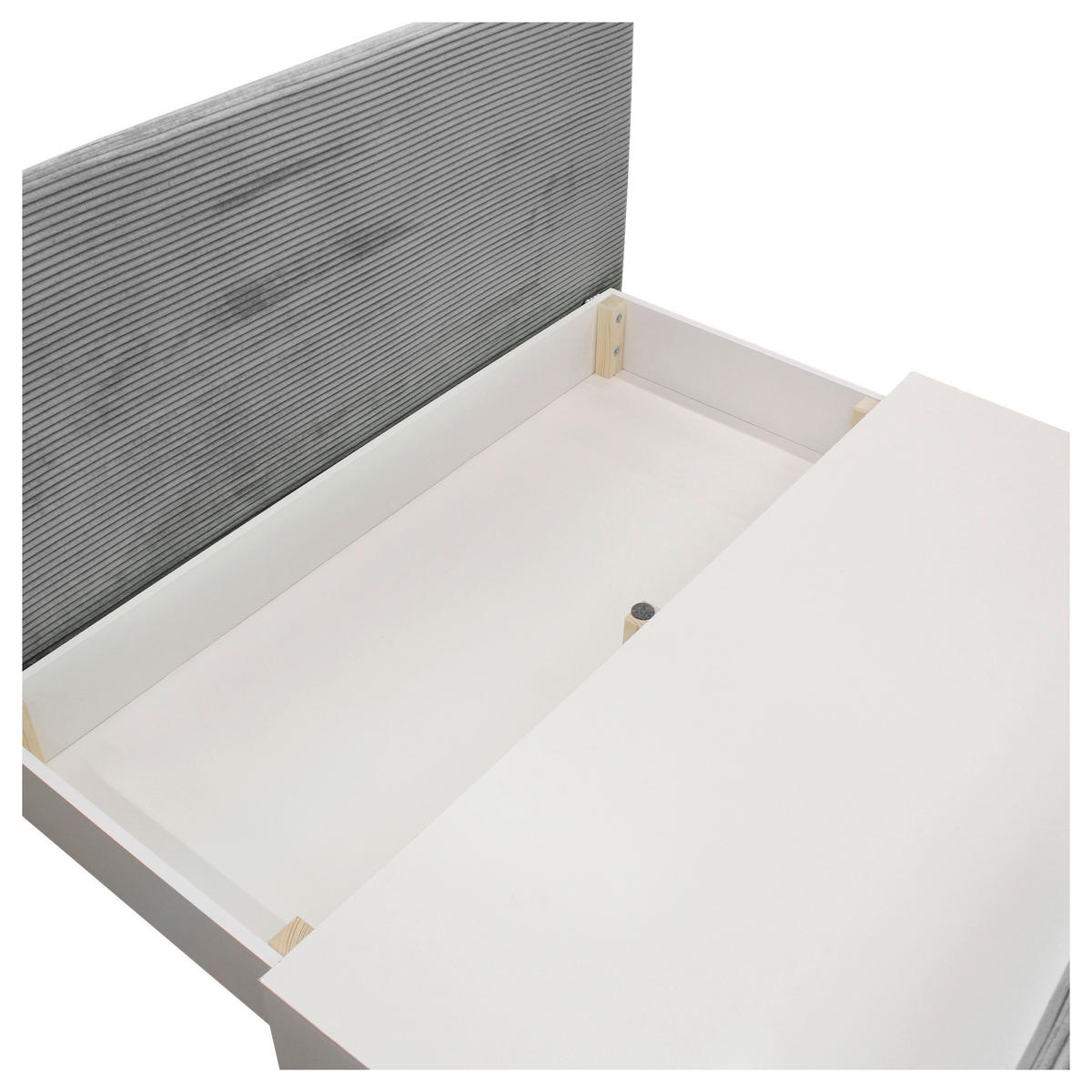 SCHLAFSOFA  mit Liegefunktion Cord Hellgrau  - Hellgrau/Schwarz, Design, Kunststoff/Textil (154/93/85cm) - MID.YOU