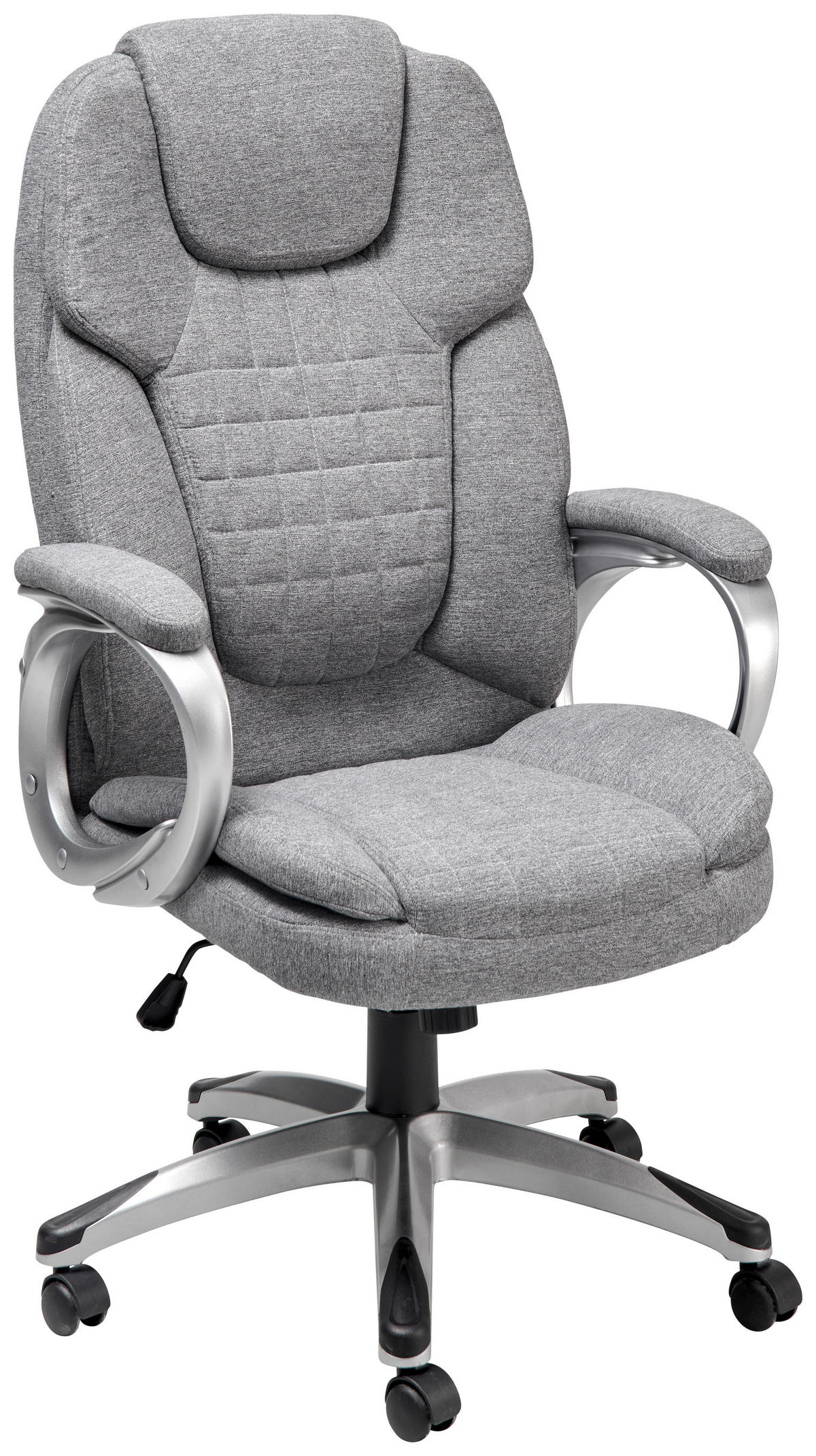 DREHSTUHL  in Fleece Hellgrau  - Silberfarben/Hellgrau, LIFESTYLE, Kunststoff/Textil (61/109-119/71cm) - MID.YOU