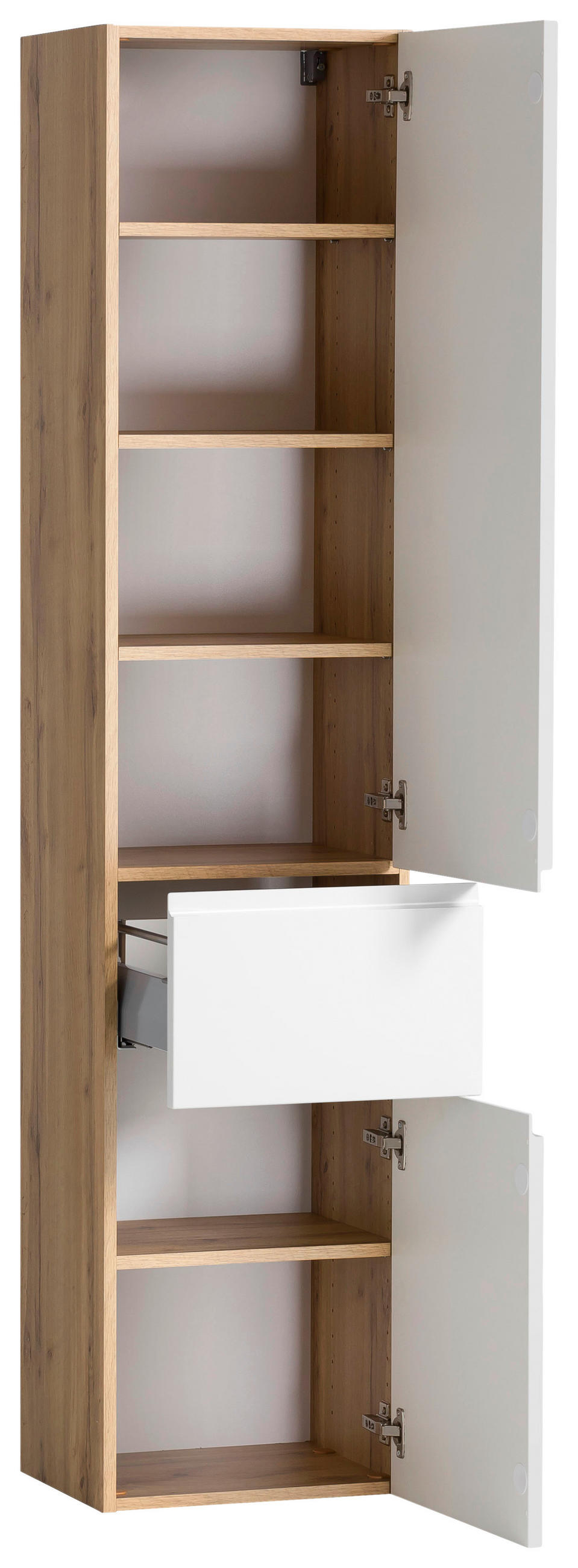 HOCHSCHRANK 40/180/35 cm  - Weiss/Eiche Wotan, Modern, Holzwerkstoff (40/180/35cm) - Held