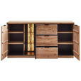 SIDEBOARD 180/93/48 cm  - Wildeiche/Schwarz, KONVENTIONELL, Glas/Holz (180/93/48cm) - Linea Natura