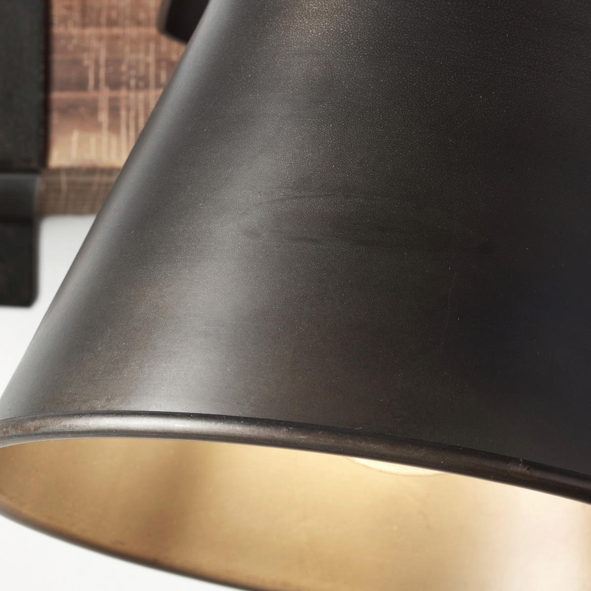 WANDLEUCHTE - Schwarz, Design, Holz/Metall (24/25cm) - Brilliant