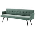 SITZBANK in Textil Grün  - Schwarz/Grün, Design, Textil/Metall (206/85/69cm) - Johann Jakob