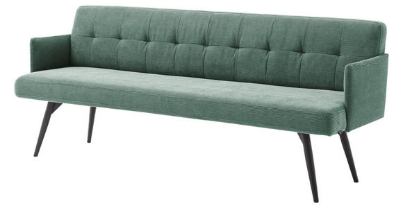 SITZBANK in Textil Grün - Schwarz/Grün, Design, Textil/Metall (206/85/69cm) - Johann Jakob