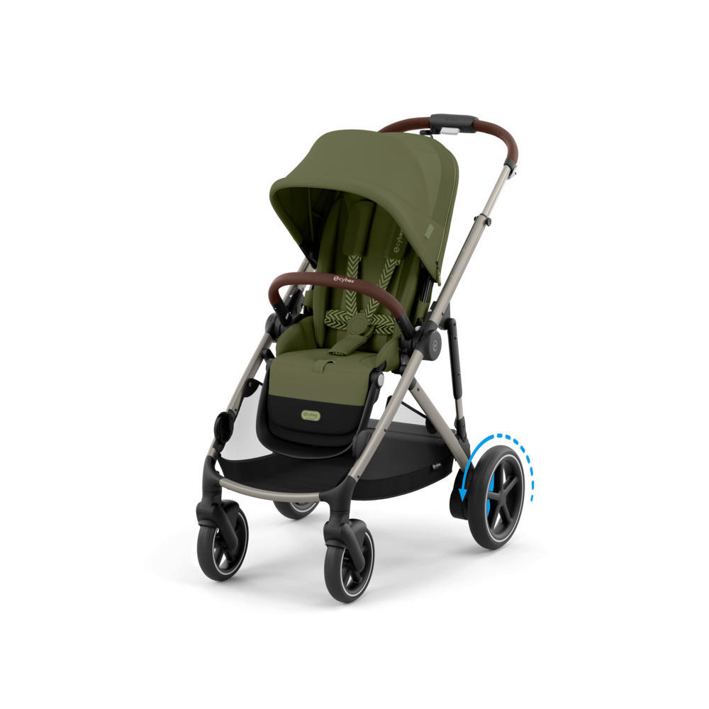 KINDERWAGEN  e-Gazelle S  Moss Green  - Taupe/Waldgrün, Basics (107,5/66/110cm) - cybex GOLD