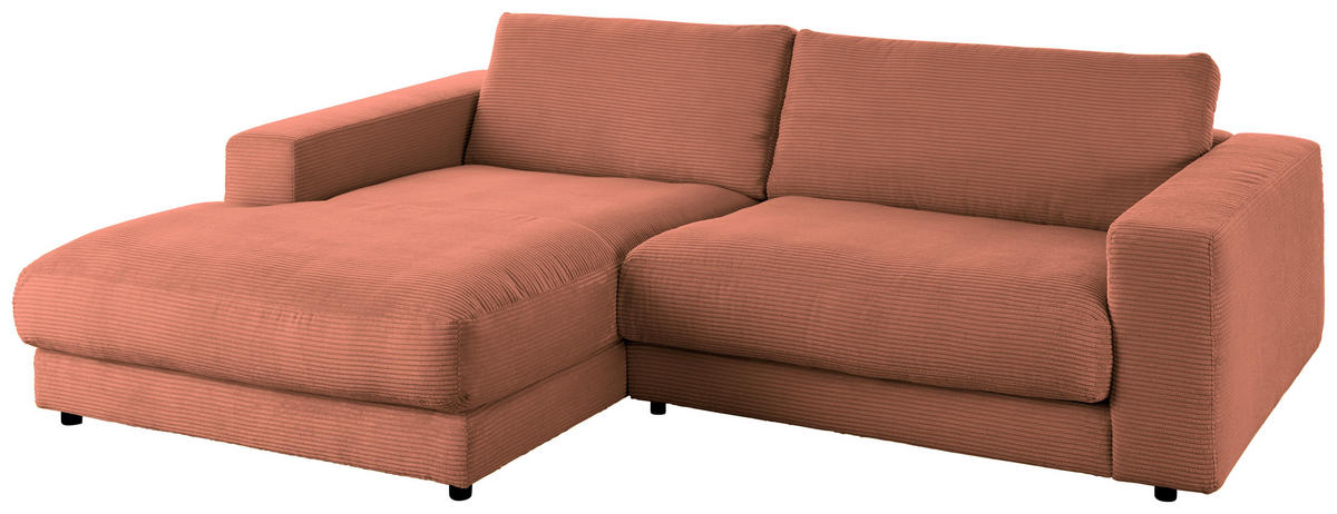 ECKSOFA in Cord Rostfarben  - Rostfarben/Schwarz, Design, Kunststoff/Textil (190/270cm) - Lomoco
