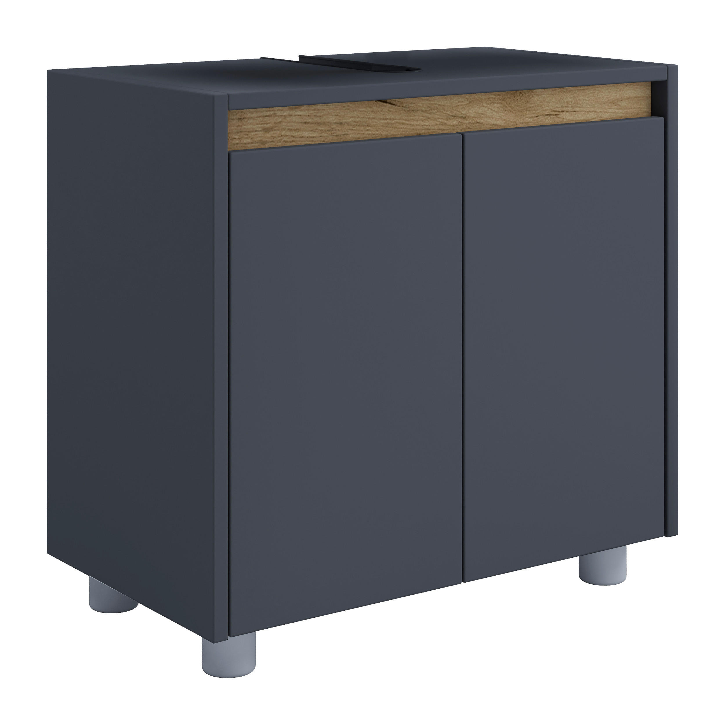 WASCHBECKENUNTERSCHRANK 57/55/33 cm  - Honigeiche/Anthrazit, Trend, Holzwerkstoff/Kunststoff (57/55/33cm) - MID.YOU