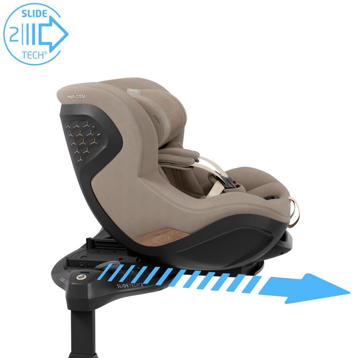 REBOARDER-KINDERSITZ Mica Slide Pro  - Braun, Basics, Kunststoff/Textil (43,5/46,8 - 70/66 - 76,2cm) - Maxi-Cosi